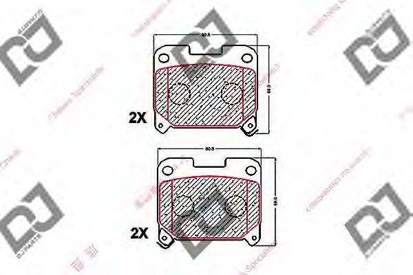 DJ PARTS BP1583 Комплект гальмівних колодок, дискове гальмо