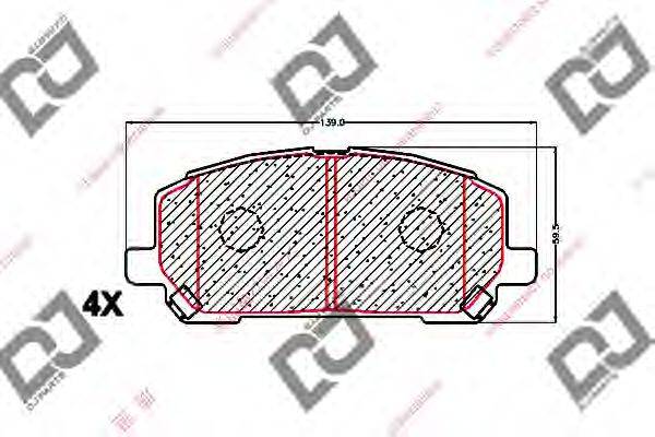 DJ PARTS BP1604 Комплект гальмівних колодок, дискове гальмо