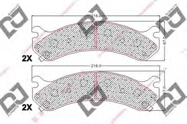 DJ PARTS BP2037 Комплект гальмівних колодок, дискове гальмо