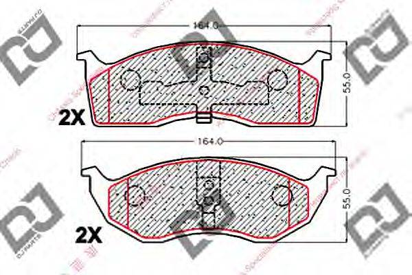 DJ PARTS BP2053 Комплект гальмівних колодок, дискове гальмо