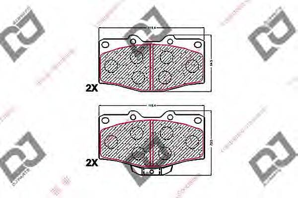 DJ PARTS BP1635 Комплект гальмівних колодок, дискове гальмо