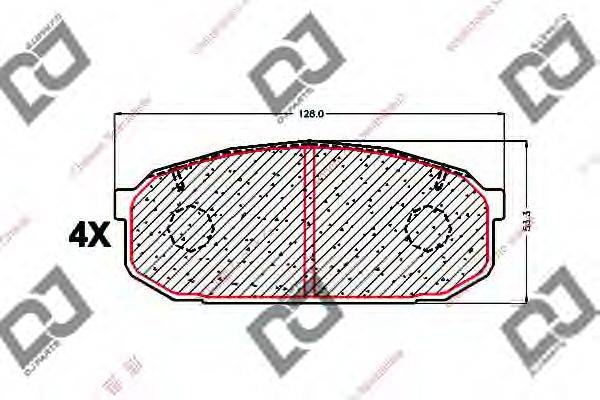 DJ PARTS BP1672 Комплект гальмівних колодок, дискове гальмо