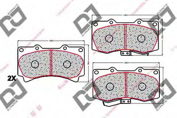 DJ PARTS BP2071 Комплект гальмівних колодок, дискове гальмо