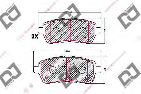 DJ PARTS BP1713 Комплект гальмівних колодок, дискове гальмо