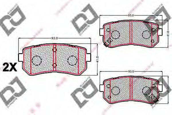 DJ PARTS BP2134 Комплект гальмівних колодок, дискове гальмо