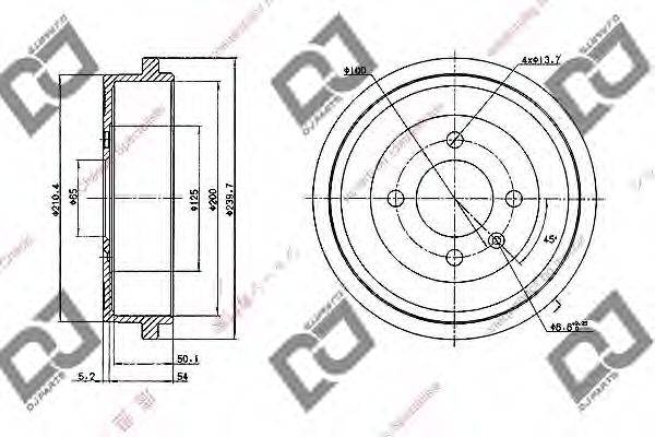 DJ PARTS BR1061 Гальмівний барабан