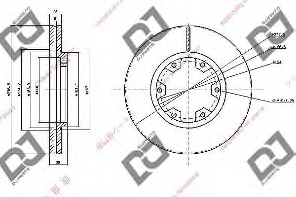 DJ PARTS BD1063 гальмівний диск