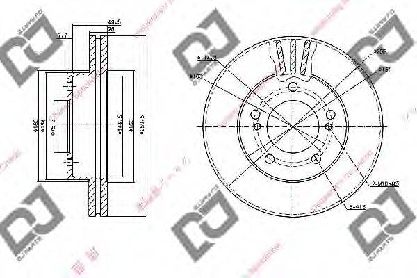 DJ PARTS BD1068 гальмівний диск