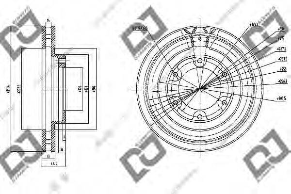 DJ PARTS BD1097 гальмівний диск