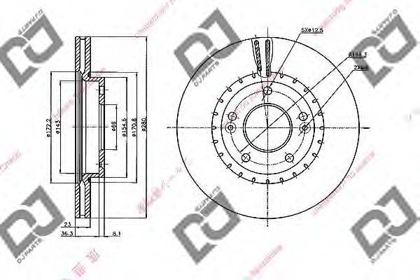 DJ PARTS BD2064 гальмівний диск