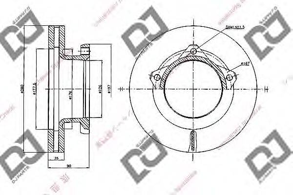 DJ PARTS BD2022 гальмівний диск