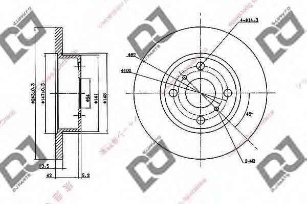 DJ PARTS BD2056 гальмівний диск