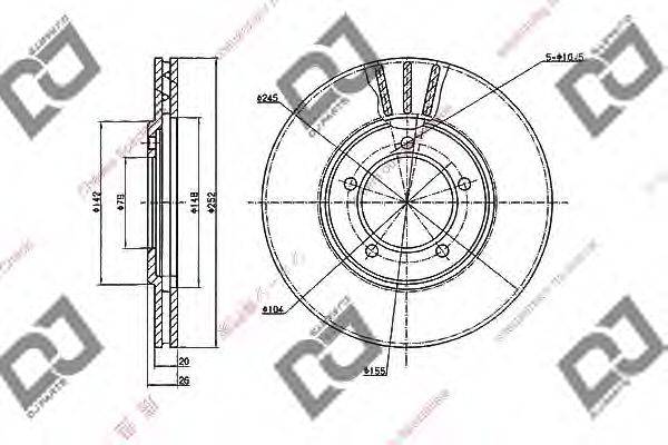 DJ PARTS BD2010 гальмівний диск