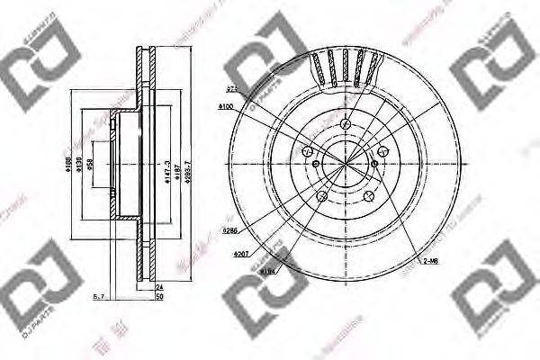 DJ PARTS BD2018 гальмівний диск