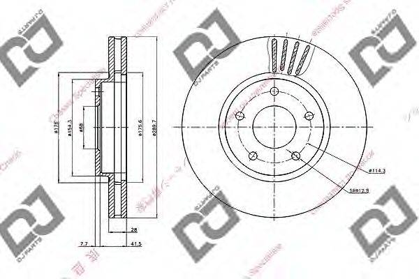 DJ PARTS BD1964 гальмівний диск