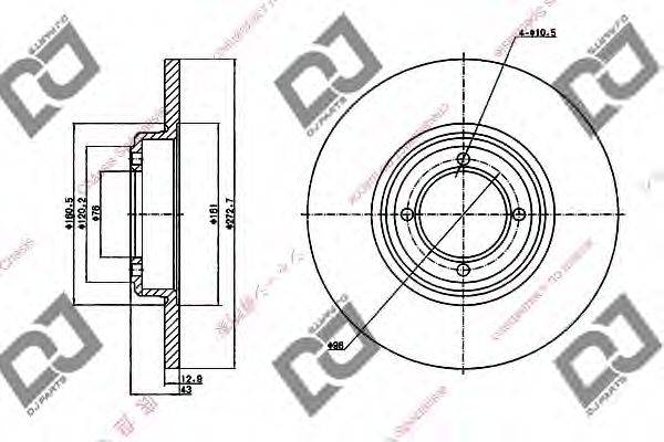 DJ PARTS BD1186 гальмівний диск