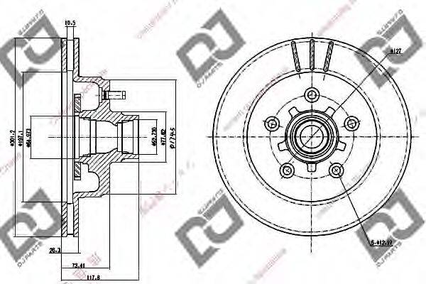 DJ PARTS BD1220 гальмівний диск