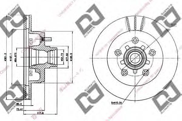 DJ PARTS BD1221 гальмівний диск