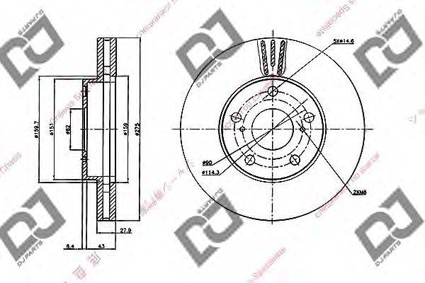 DJ PARTS BD1823 гальмівний диск