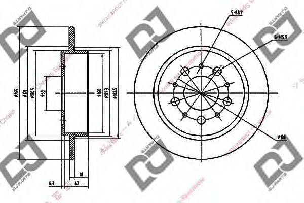 DJ PARTS BD1828 гальмівний диск