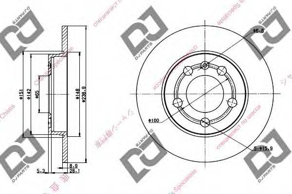 DJ PARTS BD1329 гальмівний диск