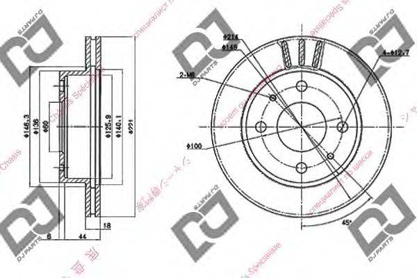 DJ PARTS BD1572 гальмівний диск