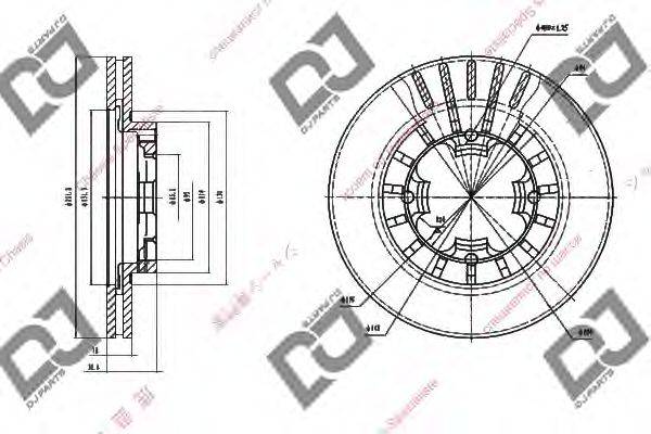 DJ PARTS BD1549 гальмівний диск