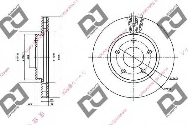 DJ PARTS BD1384 гальмівний диск