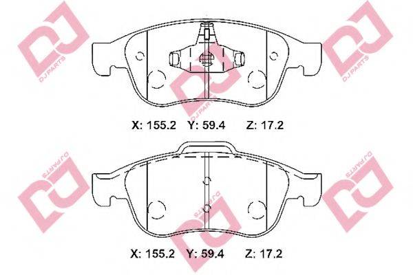 DJ PARTS BP2331 Комплект гальмівних колодок, дискове гальмо