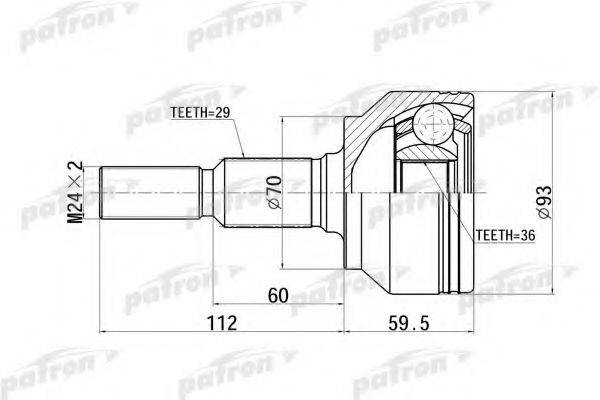 PATRON PCV6879 Шарнірний комплект, приводний вал
