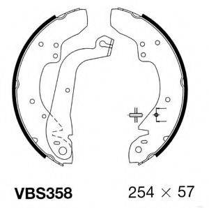 MOTAQUIP VBS358 Комплект гальмівних колодок