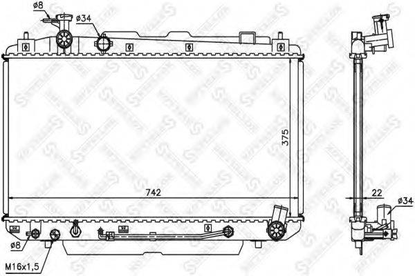 STELLOX 1025185SX Радіатор, охолодження двигуна