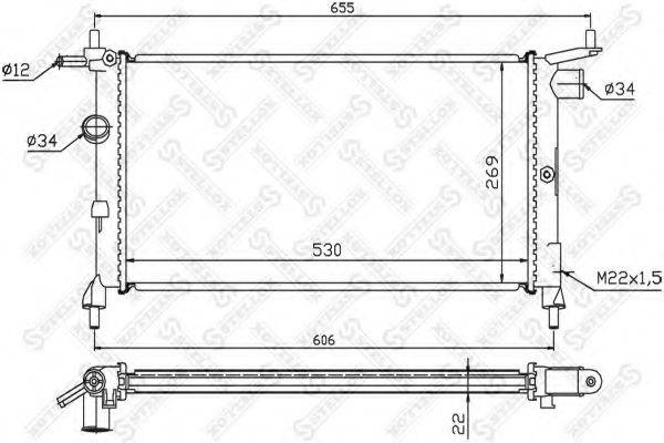 STELLOX 1025225SX Радіатор, охолодження двигуна