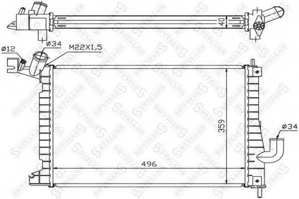 STELLOX 1025262SX Радіатор, охолодження двигуна