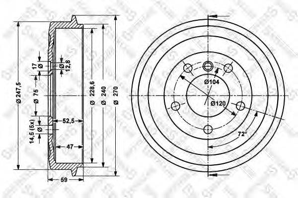 STELLOX 60251505SX Гальмівний барабан