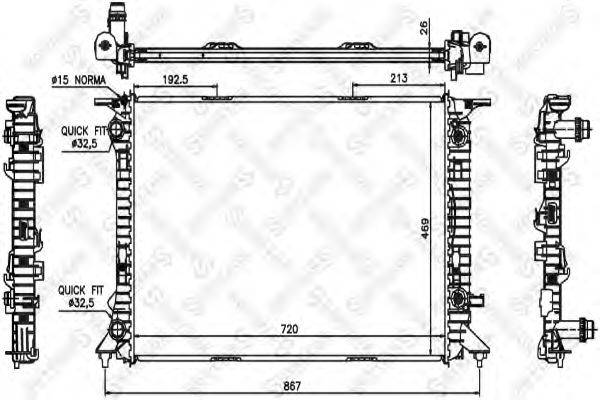 STELLOX 1025451SX Радіатор, охолодження двигуна