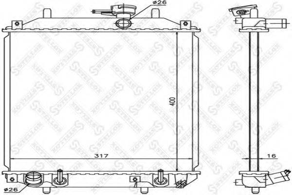 STELLOX 1025705SX Радіатор, охолодження двигуна