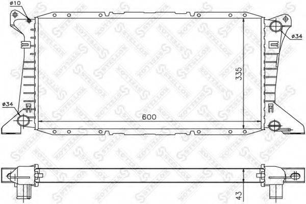 STELLOX 1025783SX Радіатор, охолодження двигуна