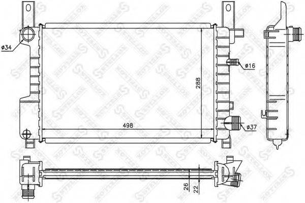 STELLOX 1025795SX Радіатор, охолодження двигуна