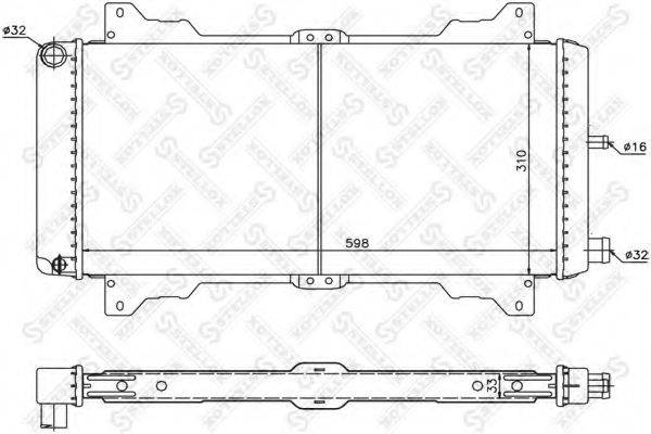 STELLOX 1025805SX Радіатор, охолодження двигуна