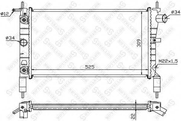 STELLOX 1026071SX Радіатор, охолодження двигуна