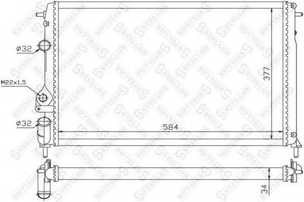 STELLOX 1026194SX Радіатор, охолодження двигуна