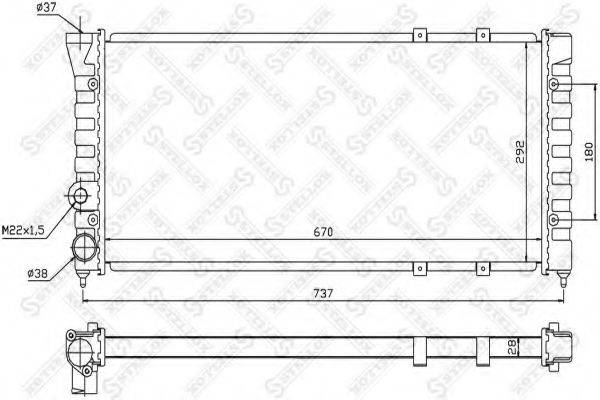 STELLOX 1026657SX Радіатор, охолодження двигуна