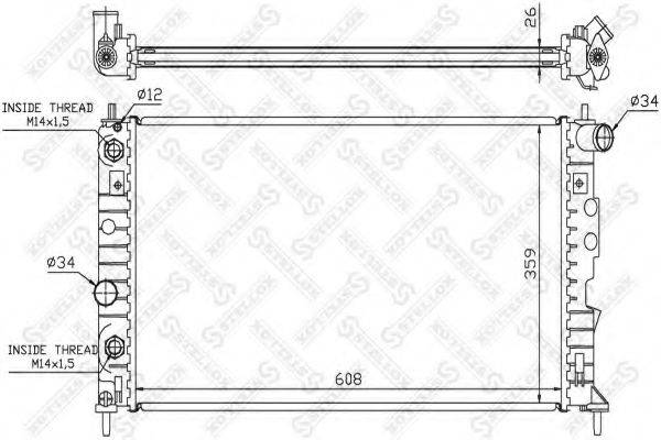 STELLOX 1026661SX Радіатор, охолодження двигуна