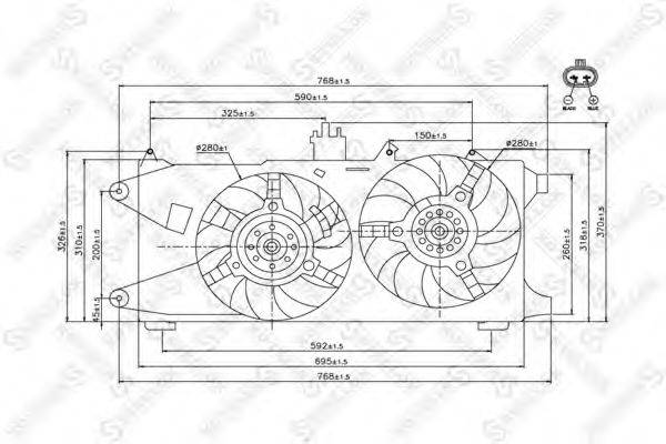STELLOX 2999442SX Вентилятор, охолодження двигуна