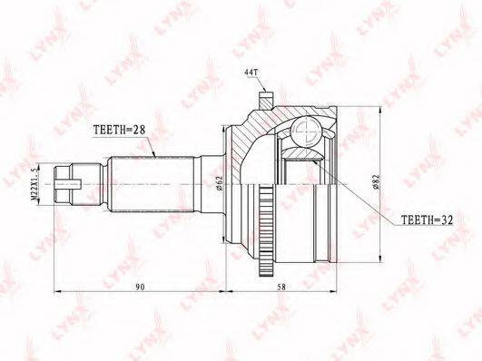 LYNXAUTO CO5101A Шарнірний комплект, приводний вал