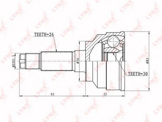 LYNXAUTO CO5114 Шарнірний комплект, приводний вал