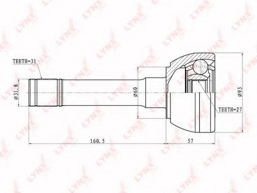 LYNXAUTO CO5723 Шарнірний комплект, приводний вал
