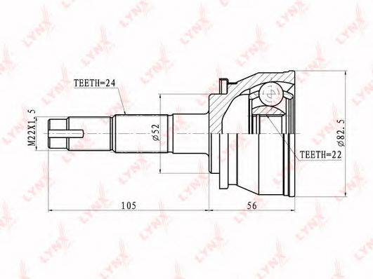 LYNXAUTO CO5729 Шарнірний комплект, приводний вал