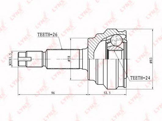 LYNXAUTO CO7516 Шарнірний комплект, приводний вал